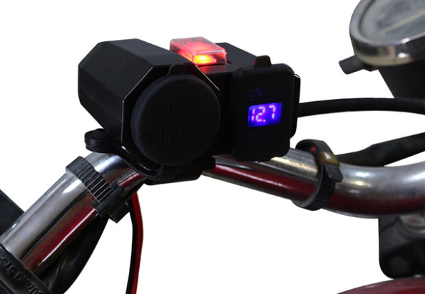 Motorcycle USB Waterproof Car Charger Cigarette Lighter Voltmeter