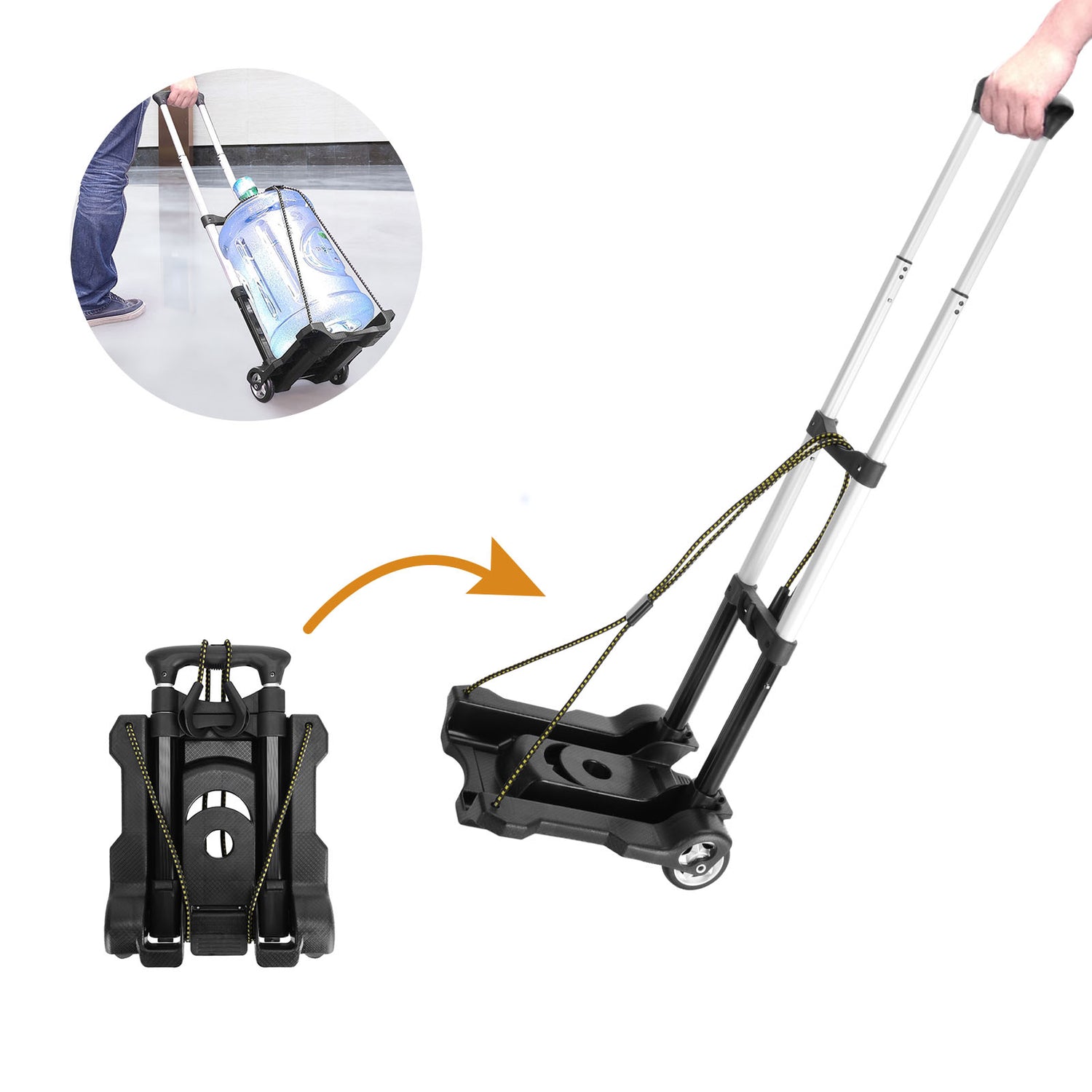 Portable Foldable Folding Trolley Aluminum Plastic Lightweitht