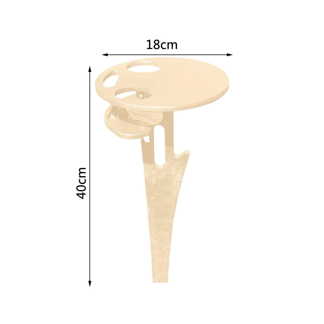 Portable Beer Table Wine Table with Foldable Round Desktop Mini Wooden Picnic Table for Beach Camping Backyard Entertainment