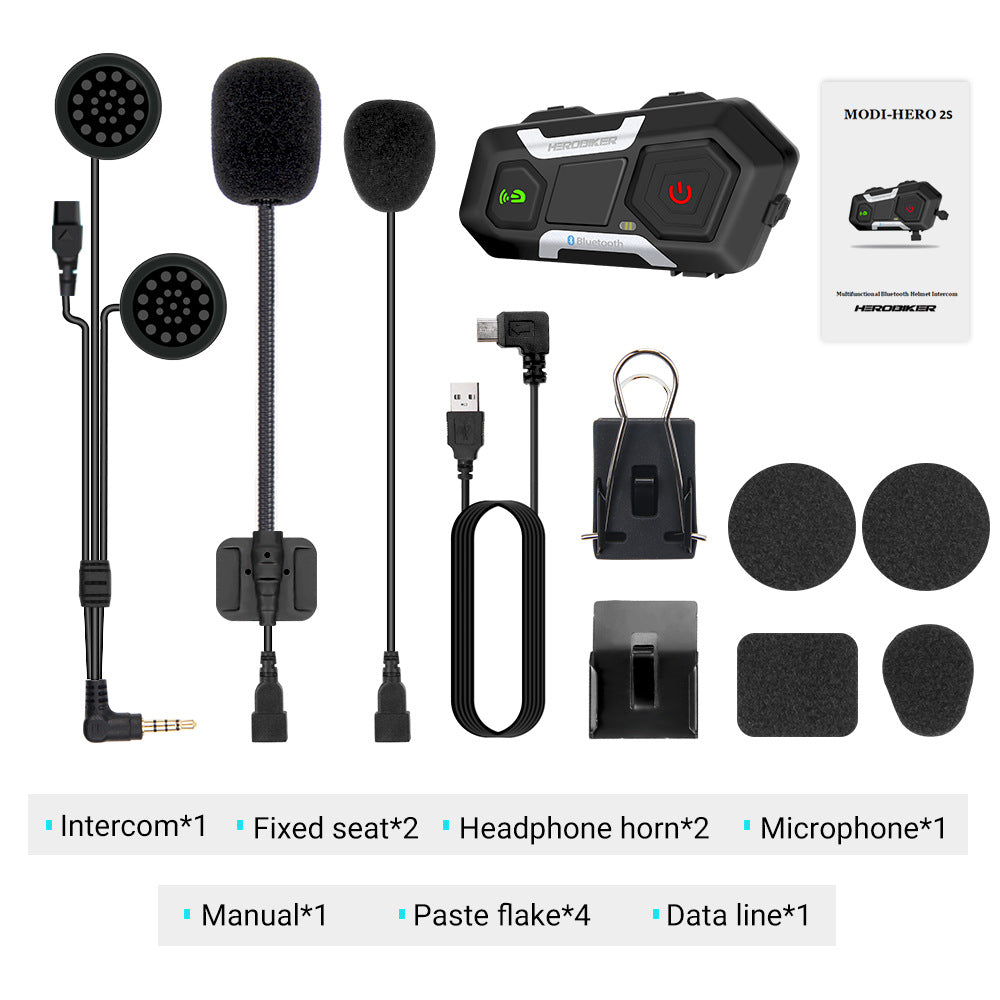 HEROBIKER Motorcycle Intercom Helmet Headset Helmet Waterproof Speaker Interphone Moto Headset Wireless Intercomunicador 1200M