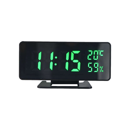 LED Mirror Desk Alarm Clock Calendar Temperature And Humidity Desk Clock Simple