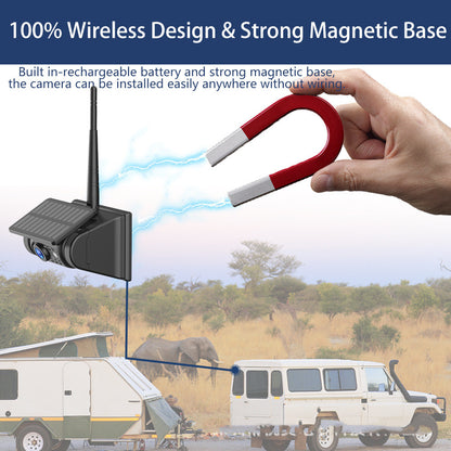 Solar Wireless Charging Camera Reversing Image Monitoring System With Magnet Suction