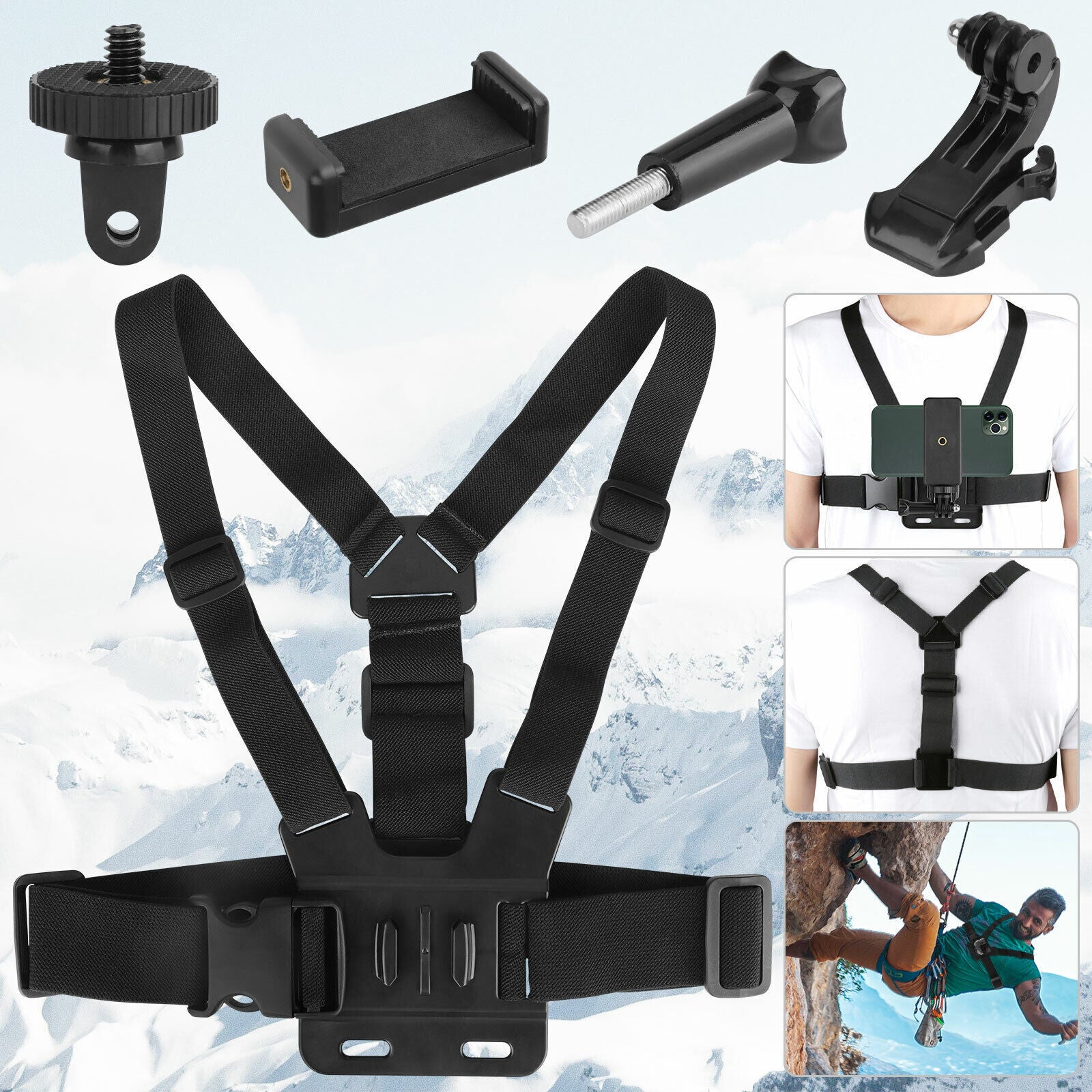 Chest Strap Mount Accessories Adjustable Phone Holder For GoPro Hero 9 8