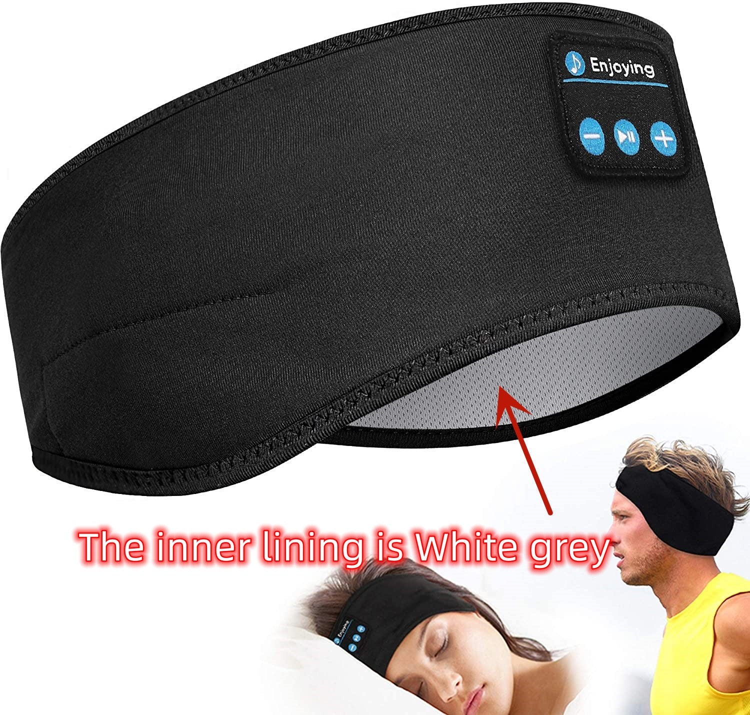 Wireless Bluetooth Sleeping Headphones Headband Thin Soft Elastic Comfortable Music Ear Phones Eye Mask For Side Sleeper Sports