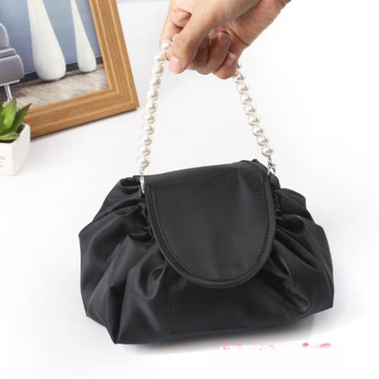 Drawstring Portable Travel Storage Black Cosmetic Cosmetic Bag