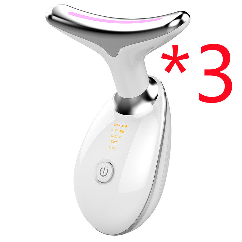 EMS Thermal Neck Lifting And Tighten Massager Electric Microcurrent Wrinkle Remover LED Photon Face Beauty Device For Woman