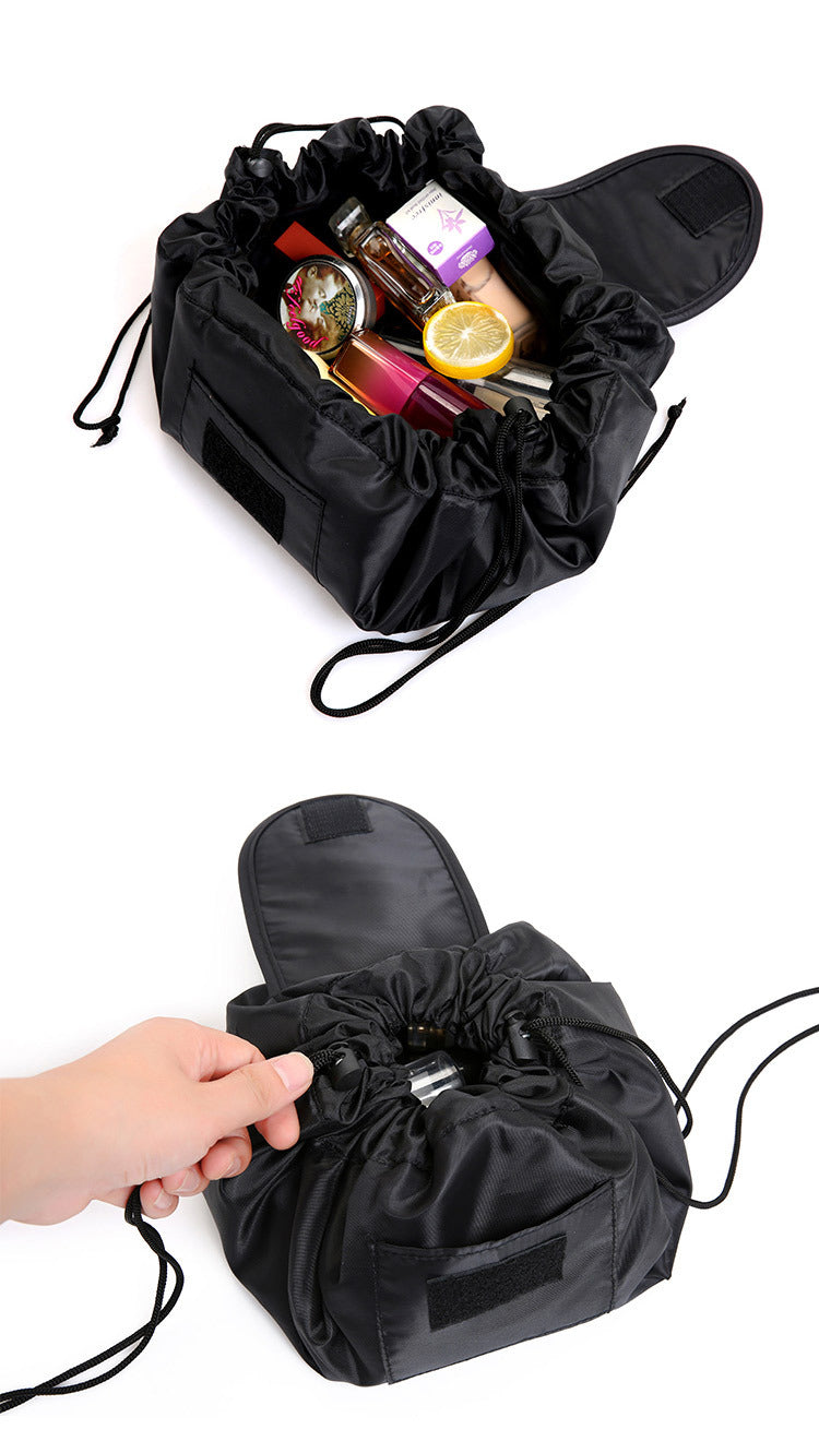 Drawstring Portable Travel Storage Black Cosmetic Cosmetic Bag